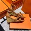 Hermes Legend Wedge sandals in calfskin Khaki (original quality)