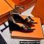 Hermes Legend Wedge sandals in calfskin Black (original quality)
