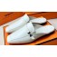 Hermes Groupie mules White in goatskin with palladium-plated Paris buckle (original quality)