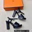 Hermes Elancée Sandals in calfskin Black (original quality)