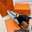 Hermes Groupie mules in H canvas and calfskin Black with miniature permabrass-plated Paris buckle (original quality)