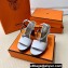 Hermes Elancée Sandals in calfskin White (original quality)