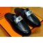 Hermes Iota mules in calfskin Black with iconic oversized Kelly buckle (original quality)