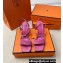 Hermes Glamour 75 sandals in suede goatskin Pink with Kelly buckle (original quality)