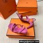 Hermes Glamour 75 sandals in suede goatskin Pink with Kelly buckle (original quality)