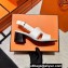 Hermes Elbe 60 sandals in calfskin White (original quality)