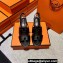 Hermes Elbe 60 sandals in calfskin Black (original quality)