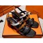 Hermes Eve 60 Sandals in calfskin Brown/White/Black (original quality)