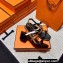 Hermes Eve 60 Sandals in calfskin Brown/White/Black (original quality)