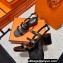 Hermes Eve 60 sandals in calfskin Black (original quality)