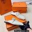 Hermes Groupie mules White in goatskin with palladium-plated Paris buckle (original quality)