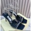 JIMMY CHOO  HEEL  8.5CM Saeda Black crystal-embellished leather sandals 2024