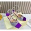JIMMY CHOO  HEEL 8.5CM Saeda Purple Satin Sandals with Crystal Embellishment 2024