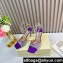 JIMMY CHOO  HEEL 8.5CM Saeda Purple Satin Sandals with Crystal Embellishment 2024