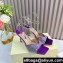 JIMMY CHOO  HEEL 8.5CM Saeda Purple Satin Sandals with Crystal Embellishment 2024