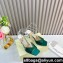 JIMMY CHOO  HEEL 8.5CM Saeda Green Satin Sandals with Crystal Embellishment 2024