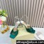 JIMMY CHOO  HEEL 8.5CM Saeda Green Satin Sandals with Crystal Embellishment 2024