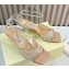 JIMMY CHOO  HEEL  6.5CM Saeda Beige crystal-embellished leather sandals 2024