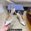 Aquazzura Heel 7.5cm Temptation Crystal Satin Sandals White 2024