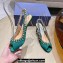 Aquazzura Heel 7.5cm Temptation Crystal Satin Sandals Green 2024