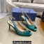 Aquazzura Heel 7.5cm Temptation Crystal Satin Sandals Green 2024