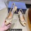 Aquazzura Heel 7.5cm Temptation Crystal Sandals Beige 2024