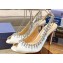 Aquazzura Heel 10cm Temptation Crystal Satin Sandals White 2024