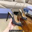 Aquazzura Heel 10cm Temptation Crystal Satin Sandals Black 2024