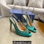 Aquazzura Heel 10cm Temptation Crystal Satin Sandals Green 2024