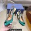 Aquazzura Heel 10cm Temptation Crystal Satin Sandals Green 2024