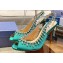 Aquazzura Heel 10cm Temptation Crystal Satin Sandals Green 2024
