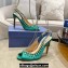 Aquazzura Heel 10cm Temptation Crystal Satin Sandals Green 2024