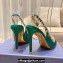 Aquazzura Heel 10cm Temptation Crystal Satin Sandals Green 2024