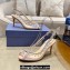 Aquazzura Heel 7.5cm Temptation Crystal PVC Sandals Pink 2024