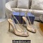 Aquazzura Heel 10cm Temptation Crystal PVC Sandals Gold 2024