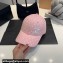 Chanel Dotted and Logo Print Baseball Cap/Hat Pink 2024