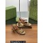 Gucci Heel 8cm Women's Horsebit GG Canvas and leather Sandals Brown 2024