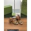 Gucci Heel 8cm Women's Horsebit GG Canvas and leather Sandals Brown 2024