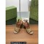 Gucci Heel 8cm Women's Horsebit GG Canvas and leather Sandals Brown 2024