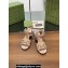 Gucci Heel 8cm Women's Horsebit GG Canvas and leather Sandals Nude Pink 2024