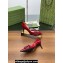 Gucci Heel 6.5cm Women's pumps with Multi buckles leather Red 2024