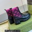 Gucci Heel 6cm Women's Horsebit ankle boots with GG jersey Black/Fuchsia 2024