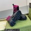 Gucci Heel 6cm Women's Horsebit ankle boots with GG jersey Black/Fuchsia 2024