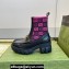 Gucci Heel 6cm Women's Horsebit ankle boots with GG jersey Black/Fuchsia 2024