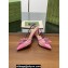 Gucci Heel 6.5cm Women's Slingback pumps with Multi buckles 796016 leather Pink 2024