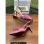 Gucci Heel 6.5cm Women's Slingback pumps with Multi buckles 796016 leather Pink 2024