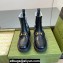 Gucci Heel 6cm Women's Horsebit ankle boots with GG jersey Black/White 2024