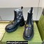 Gucci Heel 6cm Women's Horsebit ankle boots with GG jersey Black/White 2024