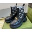 Gucci Heel 6cm Women's Horsebit ankle boots with GG jersey Black/White 2024