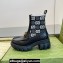 Gucci Heel 6cm Women's Horsebit ankle boots with GG jersey Black/White 2024